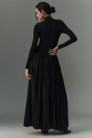 Ronny Kobo Fitted Long-Sleeve Maxi Dress