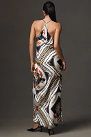 Ronny Kobo Bethie V-Neck Silk Slip Maxi Dress