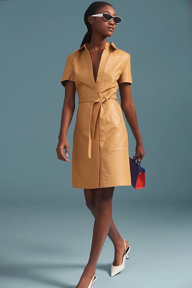 Walter Baker Chloe Leather Mini Dress By Yellow | The Summit