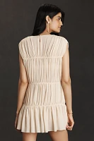 SER.O.YA Thalia Cap-Sleeve Pleated Mini Dress