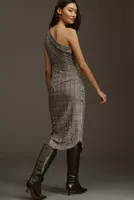 Maeve One-Shoulder Asymmetrical Slim Midi Dress