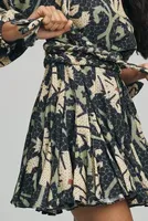 RHODE Ella Long-Sleeve Tie-Waist Mini Dress