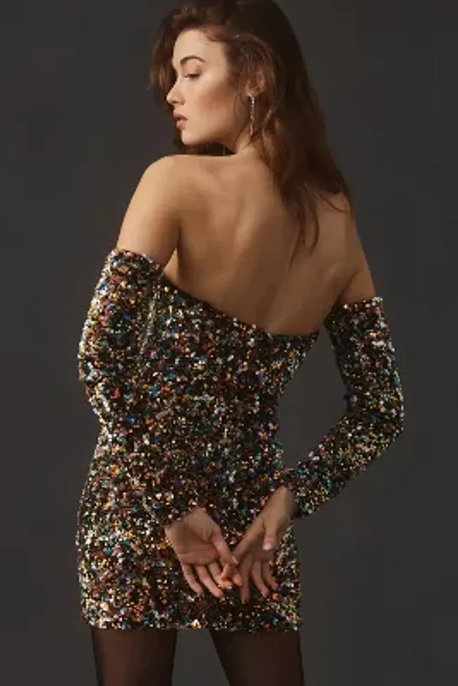Helsi Lindsay Sequin Off-The-Shoulder Mini Dress