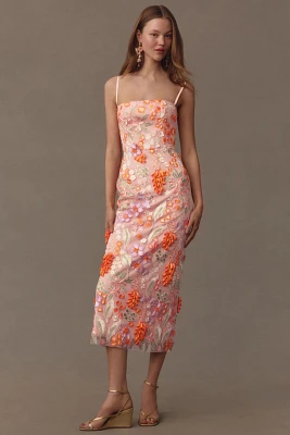 Helsi Gemma Square-Neck Floral Column Midi Dress