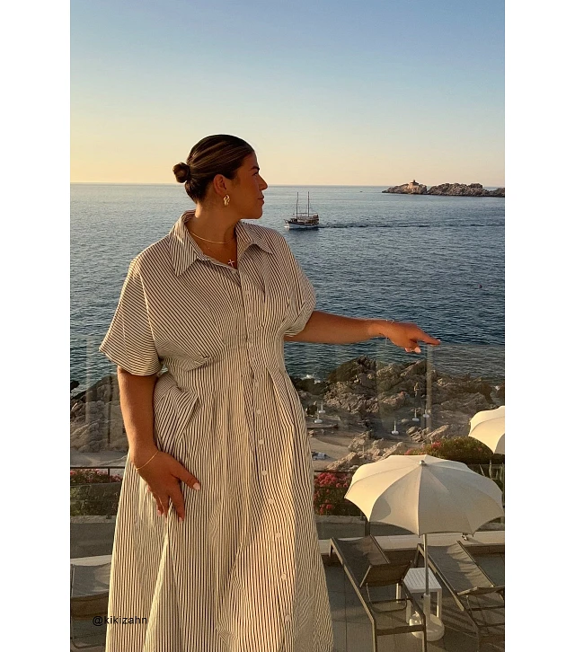 Exquise The Tobie Button-Front Pleated Shirt Dress by Exquise | The Summit