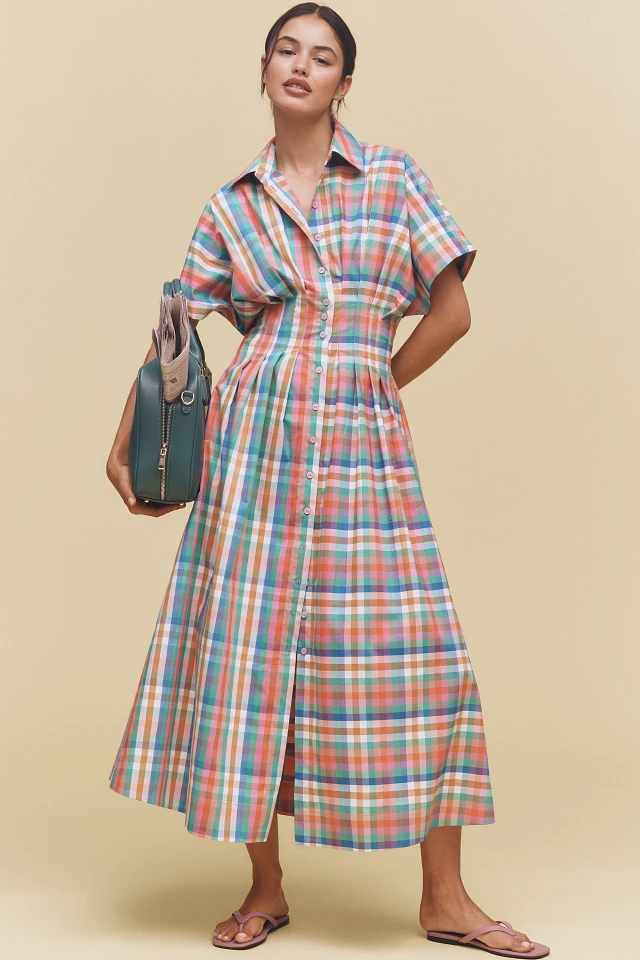 Exquise The Tobie Button-Front Pleated Shirt Dress by Exquise at MarketFair  Shoppes in Princeton, NJ