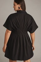 The Tobie Button-Front Pleated Shirt Dress by Exquise: Mini Edition