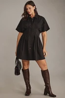 The Tobie Button-Front Pleated Shirt Dress by Exquise: Mini Edition