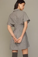 The Tobie Button-Front Pleated Shirt Dress by Exquise: Mini Edition