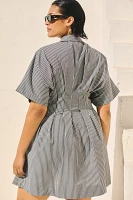 The Tobie Button-Front Pleated Shirt Dress by Exquise: Mini Edition