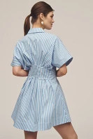 The Tobie Button-Front Pleated Shirt Dress by Exquise: Mini Edition