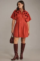 The Tobie Button-Front Pleated Shirt Dress by Exquise: Sequin Mini Edition