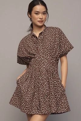 The Tobie Mini Shirt Dress by Exquise: Tie Neck Edition