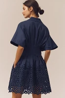 The Tobie Button-Front Pleated Shirt Dress by Exquise: Mini Edition
