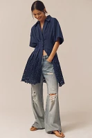 The Tobie Button-Front Pleated Shirt Dress by Exquise: Mini Edition