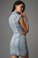 Pilcro Seamed Button-Front Denim Mini Dress