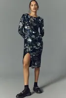 Dress The Population Natalie Long-Sleeve Slim Sequin Midi