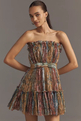 Dress The Population Petra Strapless Pleated Mini