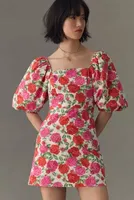 Queens of Archive Square-Neck Puff-Sleeve Mini Dress