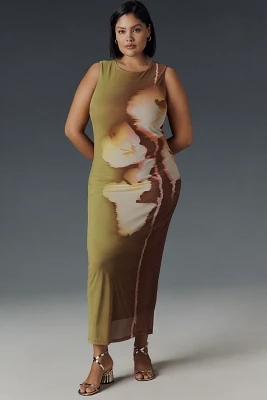 Eloquii Plus Sleeveless Printed Slim Maxi Dress
