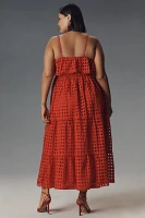Eloquii Plus Sleeveless Ruffled Tiered Eyelet Midi Dress
