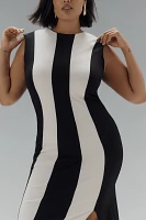 Eloquii Plus Sleeveless Striped Knit Maxi Dress