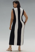 Eloquii Plus Sleeveless Striped Knit Maxi Dress