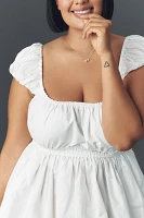 Eloquii Short-Sleeve Square-Neck Poplin Mini Dress