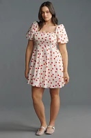 Eloquii Plus Puff-Sleeve Printed Mini Dress