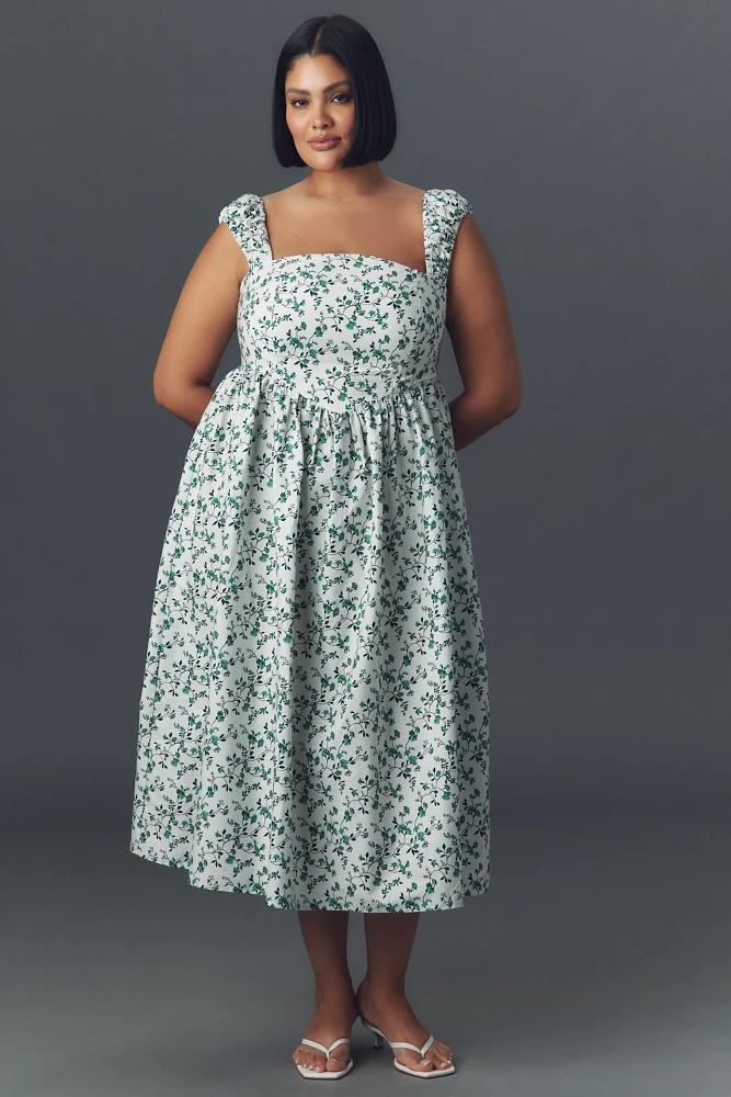 Eloquii Plus Sleeveless Corset A-Line Midi Dress