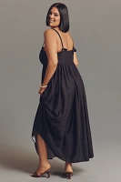 Eloquii Plus Sleeveless Floral Satin Maxi Dress