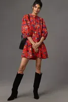 Farm Rio Long-Sleeve Printed Mini Dress