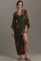 Farm Rio x Anthropologie V-Neck Side-Slit Maxi Dress