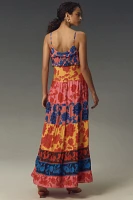 Farm Rio x Anthropologie Button-Front Tiered Maxi Dress