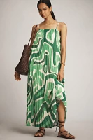 Farm Rio x Anthropologie Square-Neck Pleated A-Line Midi Dress