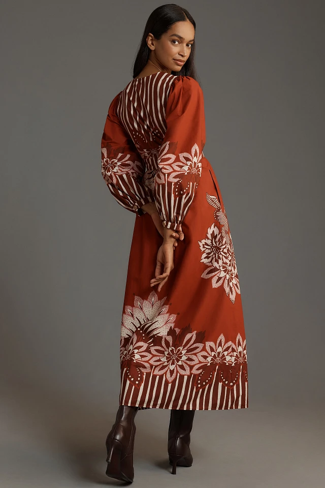 strapless open back dress Anthropologie Red Floral Smocked Back Cropped Wide Leg Jumpsuit- Size  The  Saved Collection