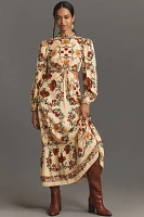 Farm Rio x Anthropologie Long-Sleeve Cutout Maxi Dress