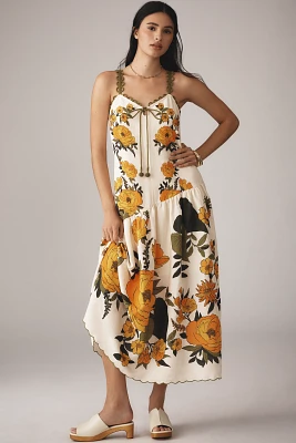 Farm Rio x Anthropologie Sleeveless V-Neck A-Line Maxi Dress