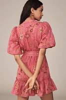 Farm Rio x Anthropologie Short-Sleeve Button-Front Mini Dress