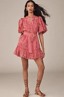 Farm Rio x Anthropologie Short-Sleeve Button-Front Mini Dress