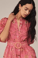 Farm Rio x Anthropologie Short-Sleeve Button-Front Mini Dress