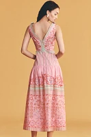 Farm Rio x Anthropologie Cotton Cutout Maxi Dress