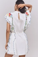 Farm Rio x Anthropologie Embroidered Ruffle mini Dress