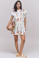 Farm Rio x Anthropologie Embroidered Ruffle mini Dress