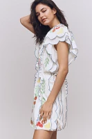 Farm Rio x Anthropologie Embroidered Ruffle mini Dress