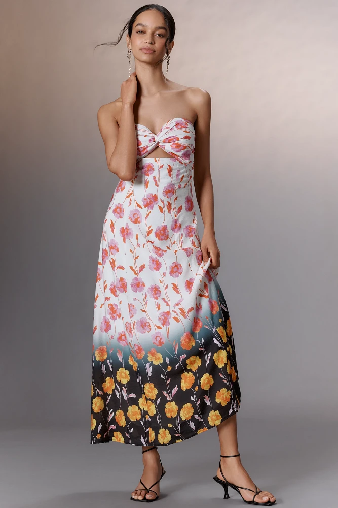 Essentiel Antwerp Heorgia Strapless Cutout Midi Dress