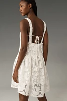 By Anthropologie Sleeveless V-Neck Lace Swing Mini Dress