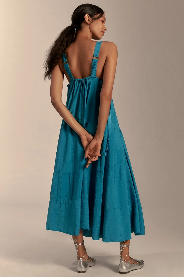 knee length dresses for ladies Laurel Twofer Midi Dress – Mixed Media Knit Dress main image 0