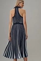 By Anthropologie Halter Pleated Midi Dress