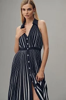 By Anthropologie Halter Pleated Midi Dress